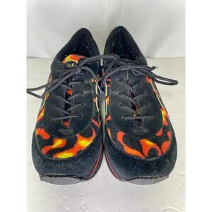 Volatile platform Flame sneakers Size 10 Womens LEather Black Red